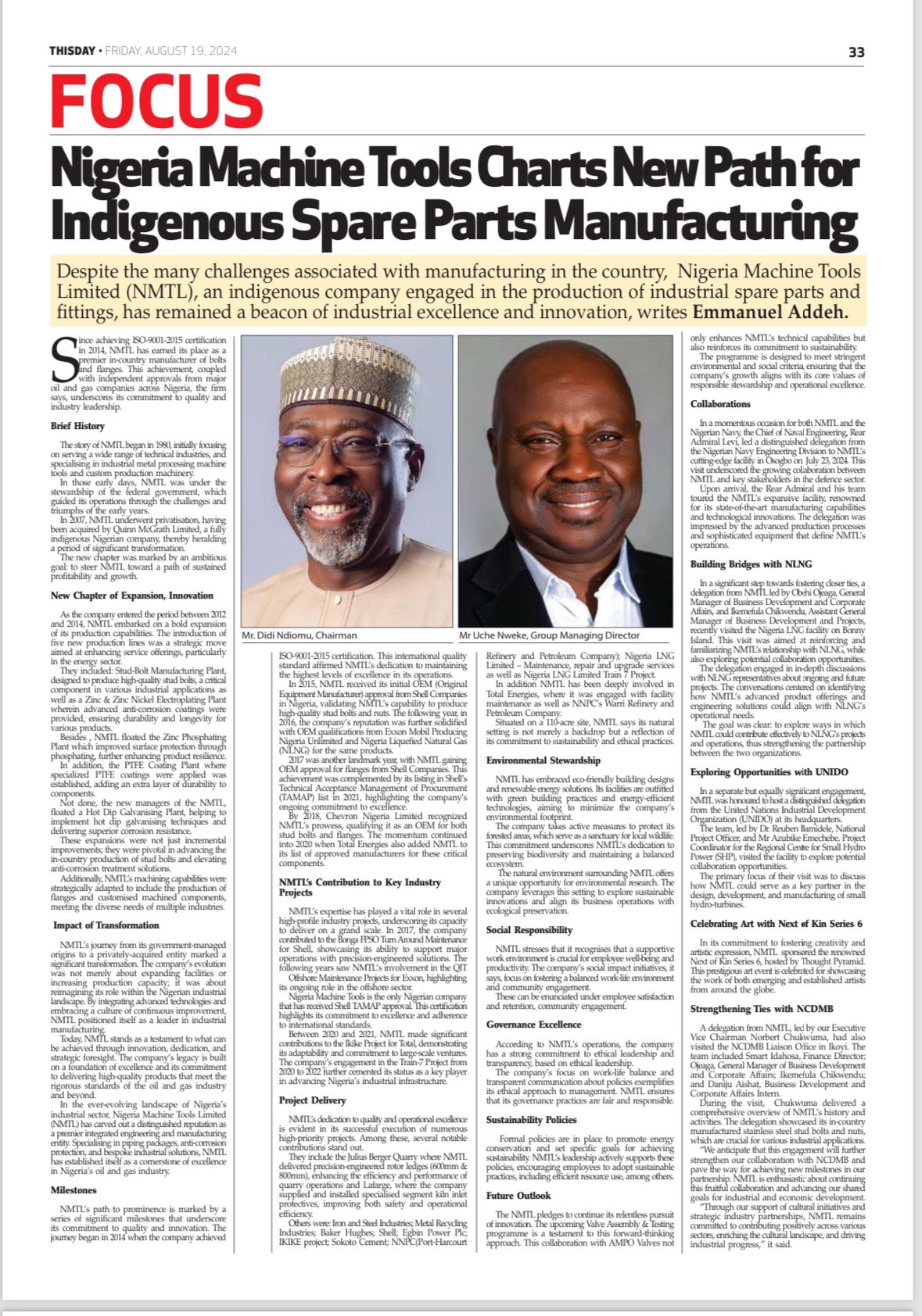 Newspaper Publication – ThisDay Article